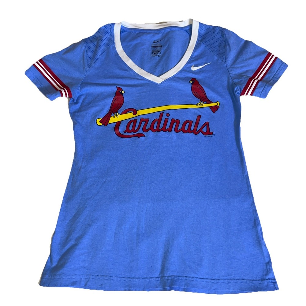 St Louis Cardinals Nike Cooperstown Select V Neck T Shirt women Md Cotton 2015